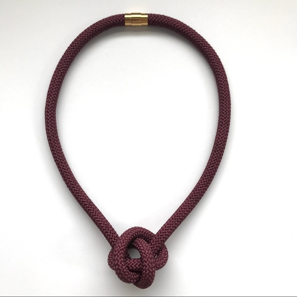 Burgundy long rope necklace multiple ways to wear - Picture 5 of 15